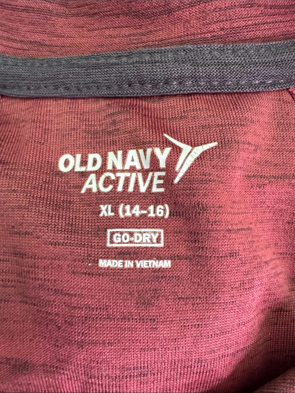 Old Navy Active Boys Burgundy Heathered 1/4 Zip Pullover XL
